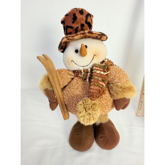 Christmas Snowmen Skiing SkiThemed Plush Decoration Good - Picture 4 of 12